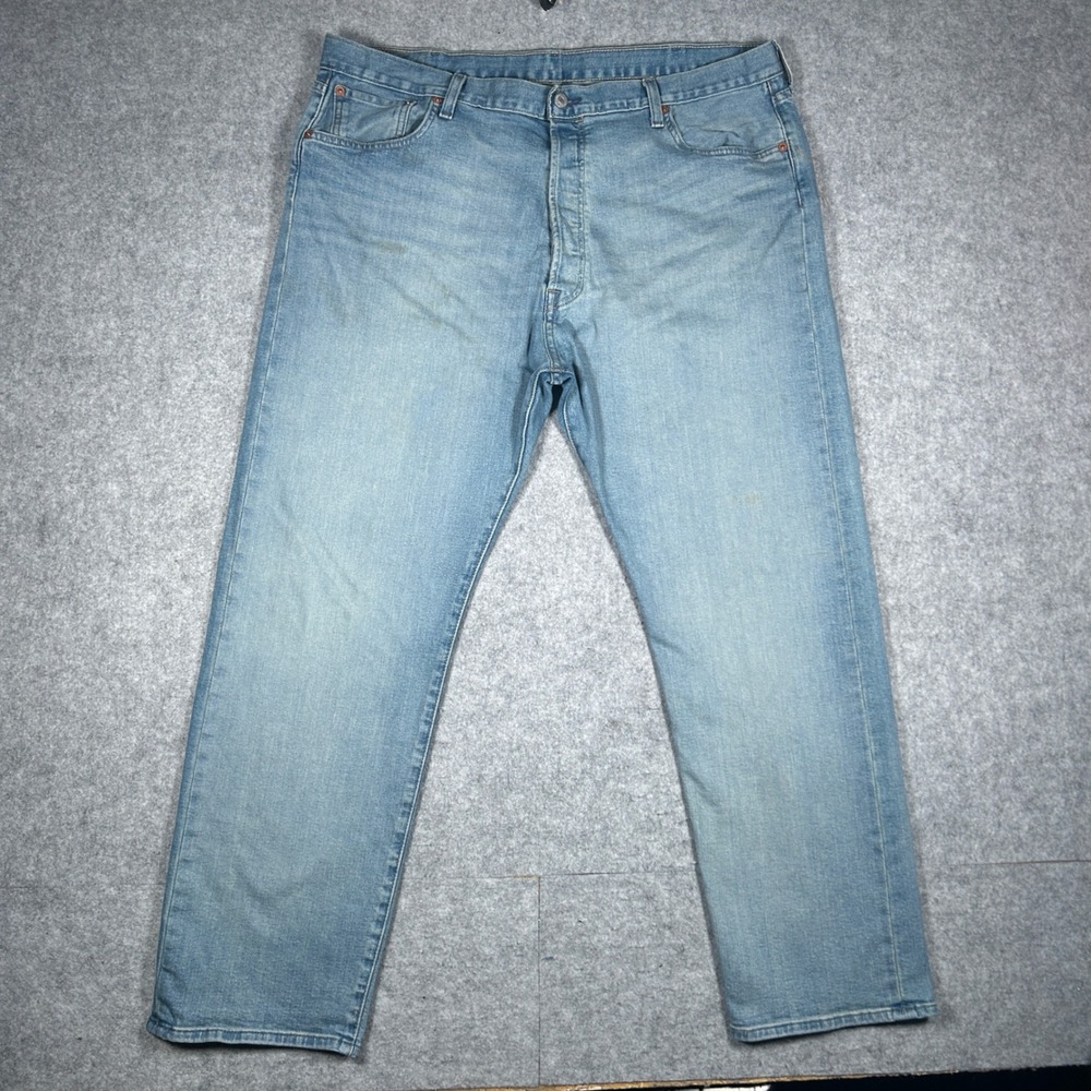 Levi's 501 denim pants mens 42x32 Light Blue 501‎ Original Fit Straight Leg